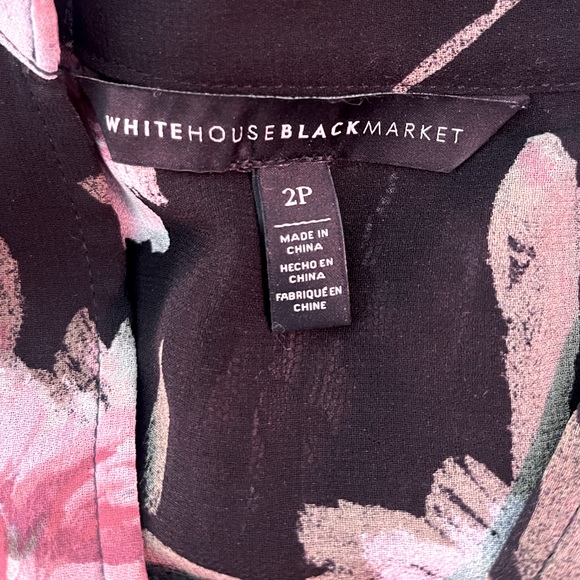 White House Black Market Floral Blouse with Bell Sleeves - Picture 9 of 10